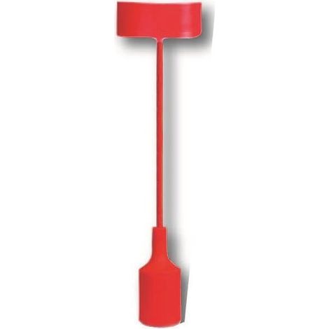 Luminaire - Silicone rouge - E27 - 40W max - Rosace plafond, câble textile 1 m