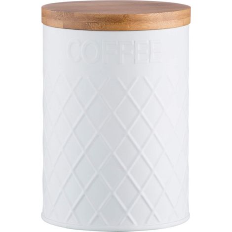 Typhoon Embossed Living Coffee Storage Canister - White