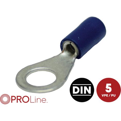 ACV 346550-2-5-p Ringkabelschuh Loch-Ø=6.5 mm Vollisoliert Blau 5 St. Piece