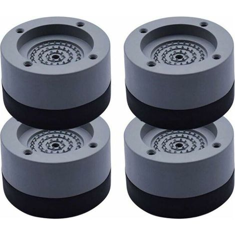 royaluxe - Amortisseur de vibrations, lot de 4, tapis anti-vibrations, amortisseur de vibrations pour machines à laver et sèche-linge, 4 cm (gris, 4 cm) (1/5)