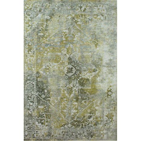 Tapis intérieur extérieur vert motif jacquard chic - 140 x 200 cm (1/5)