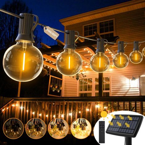 Guirlande lumineuse solaire avec télécommande, lumières navettes (1/5)