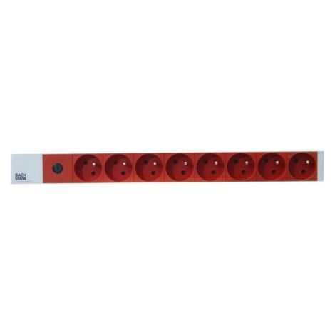 Bachmann Multiprise rackable rouge 8 prises 16A 1,8m