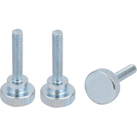 sourcing map 3 pièces M6x30mm Vis à oreilles tête moletée plate entièrement filetées DE