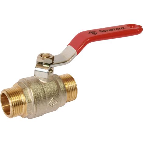 Somatherm – Vanne à sphère PN30 passage intégral 3/8'' mâle – Pression 30 bar – Corps laiton CW617N – Étanchéité avec doubles joints toriques (1/2)