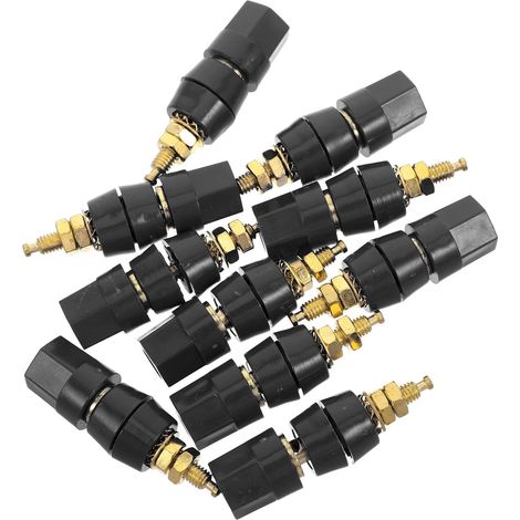 10 Pièces eur Audio en Laiton Plaqué Or M550mm avec Écrou Hexagonal Borne Banane 4mm Mini pour Montage Terminal Audio pour Amplificateur et Haut-Parleur (1/5)