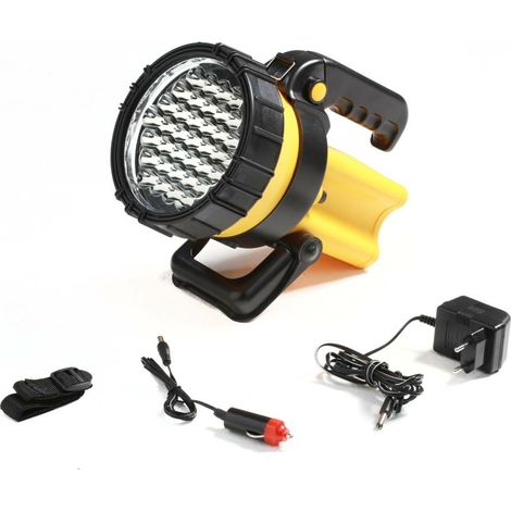 Euro Vanadium – Projecteur portatif rechargeable 37 LEDs – 133 lumens – Portée 200m – Batterie lithium – Poignée ergonomique pour utilisation facile