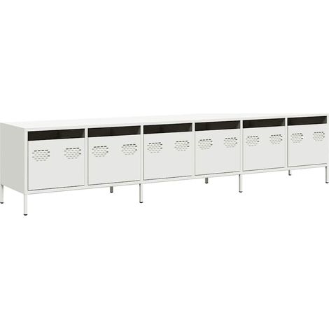 Maison Exclusive - TV-Schrank Weiß 202x39x43,5 cm Kaltgewalzter S