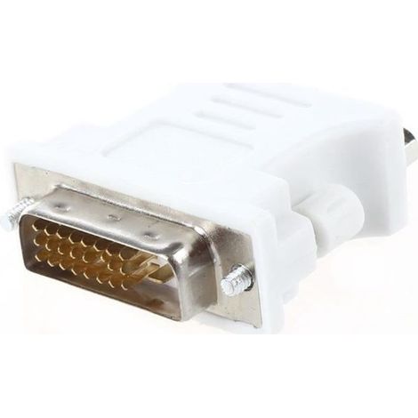 Adaptateur DVI MALE (DVI-D 24+1) vers VGA FEMELLE (15 Broches) (1/4)