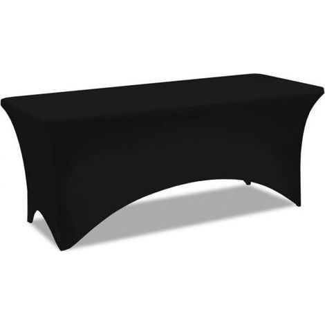183CM White Folding Table Cover,High-end Hotel Restaurant Wedding Exhibition Decoration,Black (1/5)