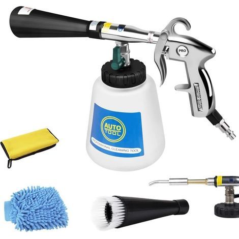 Car Interior Cleaning Gun Nickel-Metal Coating Cleaner Handle with Flow Control Valve for Car Washing Interior Maintenance Car Care Wash Kit (1/5)