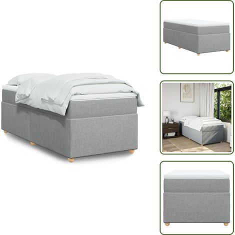 The Living Store Boxspringbett mit Matratze Hellgrau 90x190 cm Stoff - Boxspringbett - Doppelbett - Bettenrahmen - Matratze - Matratzenauflage (1/5)