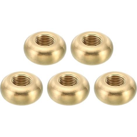 M10x1 Rond Contre-écrou, 5 Paquet Solide Laiton Bord Plat Écrou Mince Vis Verrouillage Écrou pour Meuble Lampe Lumière, 22mmx10mm (1/5)