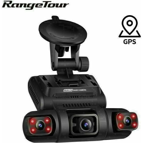 Caméra de voiture Dash Cam WiFi GPS 3 canaux 2K + 1080P – Vision nocturne 170° – Enregistrement simultané – Noir – M-E (1/4)