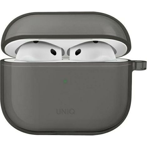 Funda UNIQ Glase para AirPods 4, color ahumado/brillante. (1/3)