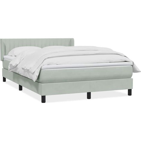 Maison Exclusive - Giroletto a Molle con Materasso Grigio Chiaro 160x210cm Velluto