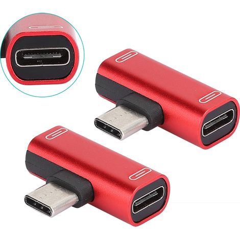 Adaptateur Double USB-C pour Casque et Charge Rapide Rouge - 2 Pièces