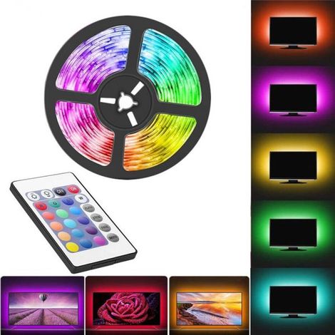 Kit TV striscia strip LED USB RGB 5050 5V per retroilluminazione 2 3 5 metri 2 Metri