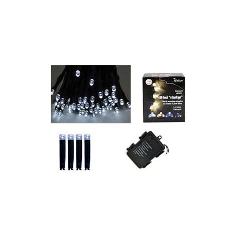 Luci 120 Led Bianco Freddo A Batteria Per Interno Con Gioco Luci - mt.0,3 + 11,9