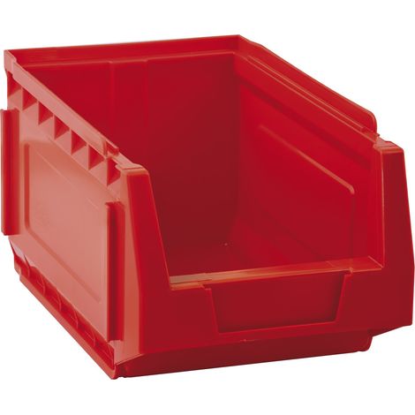 Set 9 contenitori in PEHD a bocca di lupo L 150 x H 125 x P 240 mm - Rosso