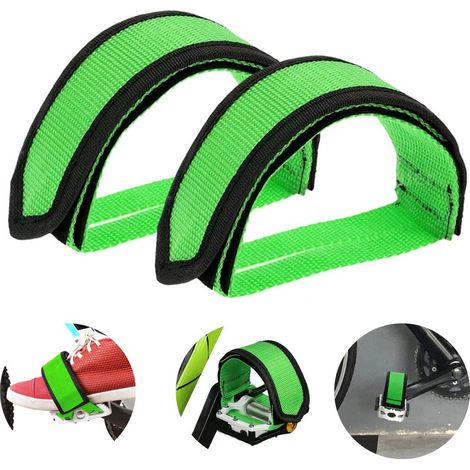 Coppia di cinghie in nylon per pedali da bicicletta - Cinghie per pedali - Fermapiedi - Pedali per bici da strada - Chiusura in nylon - Fermapiedi universali - Regolabili (1/5)