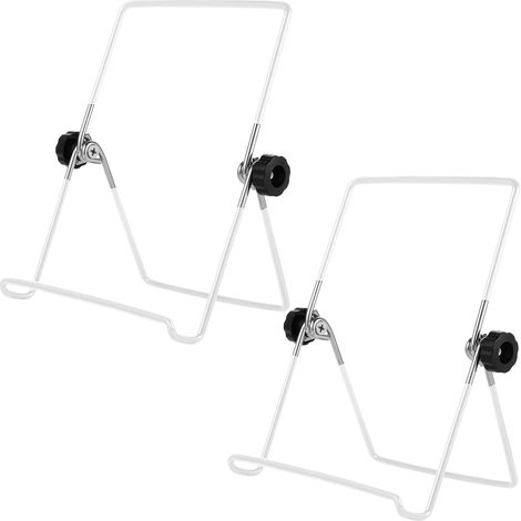 Cet ensemble de deux pièces comprend un égouttoir à assiettes, un chevalet, un porte-cadre photo et un support pliable et réglable pour tablette. Il peut accueillir des photos, des assiettes et des re (1/5)