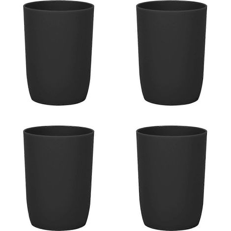Lot de 4 gobelets en verre pour brosse à dents de salle de bain, gobelets en plastique réutilisables pour boissons. (1/4)