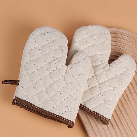 Gants de cuisine blancs en coton (lot de 2). (1/2)