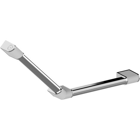 AKW Onyx 2 135 Degree Angled Grab Rail 400mm x 400mm - Chrome / White (1/2)