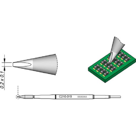JBC C210019 a souder pour T210 Burin (1/2)