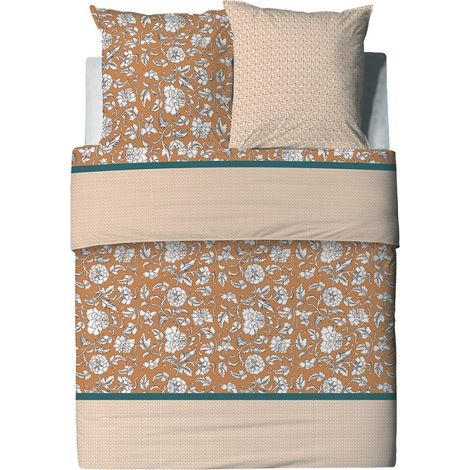 Housse de couette 260x240 Loni + 2 taies coton 57 fils (1/4)