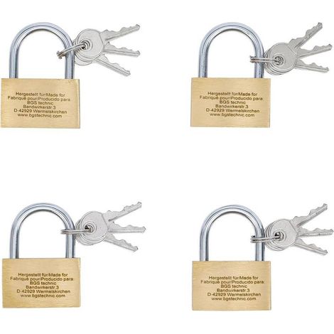 Jeu de Cadenas en Laiton 40 mm - 4 pcs, Verrouillage Simultané - Sécurité et Praticité, Pro - D-Work (1/5)