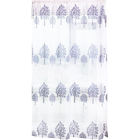 Rideau voile tissu polyester fin anti-moustique arbre salon chambre gris 1 x 2.5m separateur porte fenetre (1/5)