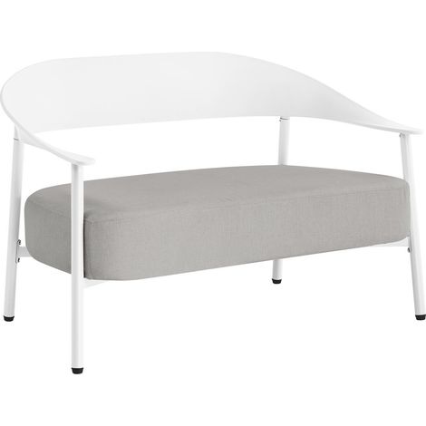 Gartensofa aus Kunststoff und Metall "Céora" - 2-Sitzer - Weiß