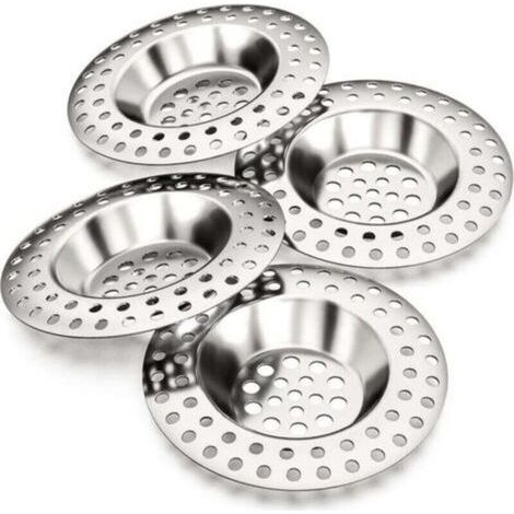 Filtre evier 14g, Lot de 4, pour Tous Les DRAINS, Filtre evier Cuisine, Filtre évier, Grille a evier, bonde Baignoire, Filtre Douche, Grille evier Cuisine, bonde lavabo, bonde Douch (1/5)