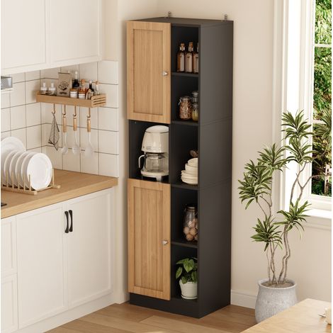 Mobile angolare da cucina alto 50 x 35,5 x 170 cm, 6 ripiani, 2 ante, MDF OKMYHOME (1/5)