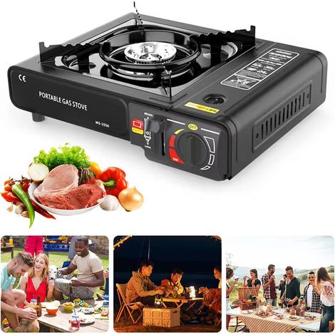 Réchaud de Camping 2-en-1 (Électrique + Gaz) 2400W - Plaque de Cuisson Portable avec Système de Sécurité - Compact & Léger 1,5kg - Pour Randonnée, Camping-Car, Balcon (1/5)