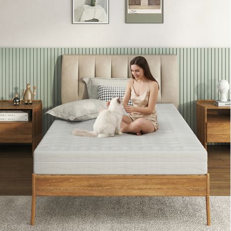 Colchón de espuma fría 140x200 cm, 13 cm, firmeza media, blanco (1/5)