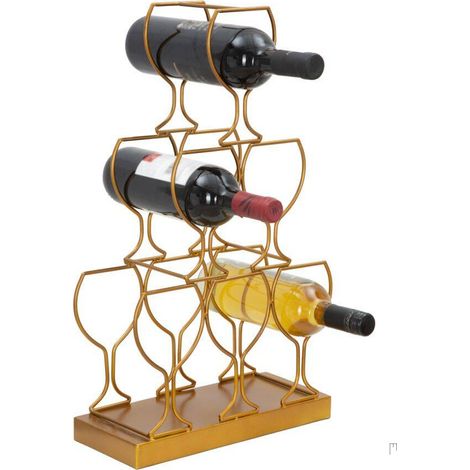 Weinregal, 6 Flaschen, golden, 31 x 12 x 53 cm (1/5)