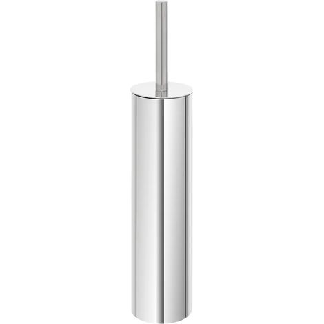 Portascopino tondo slim in acciaio inox 304 setole nere e secchio estraibile (1/4)