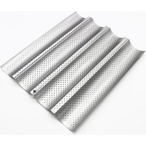 Plaque de cuisson - Non spécifié - Moule pour 4 baguettes - Métal - 38 x 33 x 2.4 cm - Anti-adhésive (1/3)