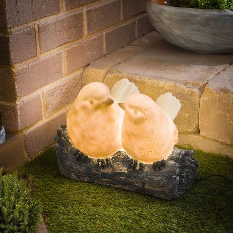 esotec Solarleuchte Gartenfigur Vogelpärchen Vögel auf Baumstamm outdoor 102681