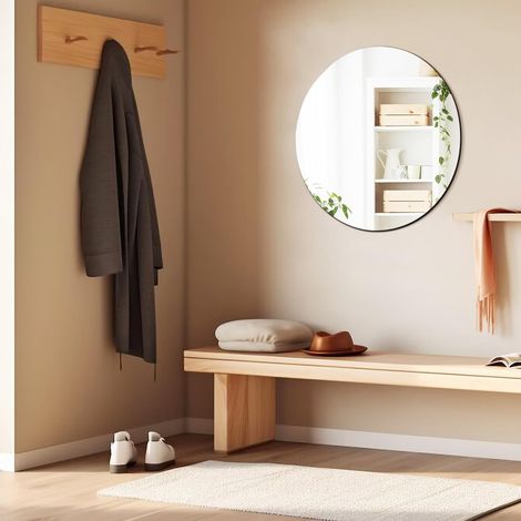 Miroir Rond Mural sans Cadre 50 cm, Miroir Salle de Bain Moderne, Miroir Mural Rond pour Salle de Bain, Salon, Chambre, Entree Maison (1/5)