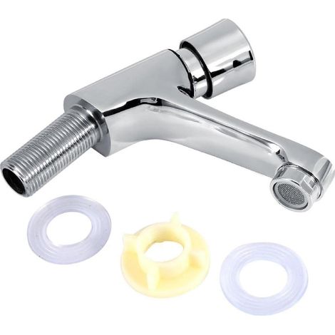 Delayed Push Faucet,Delayed Closing Tap and Bathroom Tap, G1/2 Cold Water Push Faucet Taps (1/5)