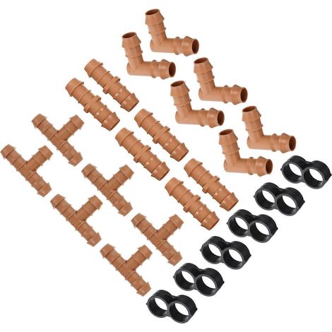 Raccords d'irrigation goutte à goutte en plastique pour tuyaux, lot de 2, pour jardin. (1/5)