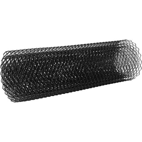 Rejilla de carrocería y parachoques de aluminio negro, malla romboidal de 8x16 mm, kit universal de 100x33 cm con instalación flexible y protección contra la suciedad. (1/4)