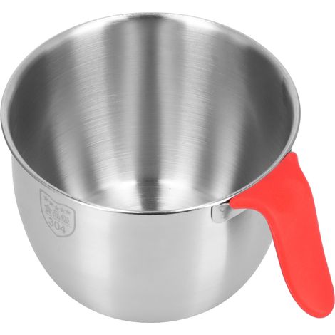 Bol mélangeur en acier inoxydable avec poignée antidérapante, profond et anti-éclaboussures, idéal pour fouetter les œufs, servir des salades et bien plus encore (2800 ml). (1/5)