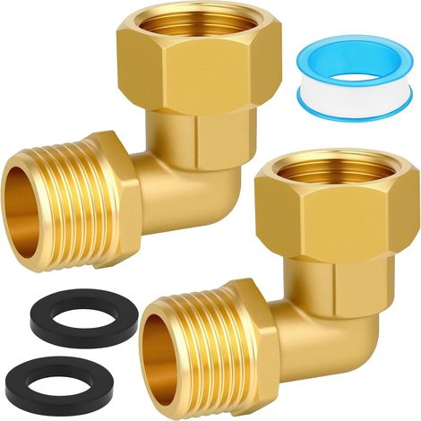 2 PCS Raccord Mobile en Laiton, 1/2" Raccord Coudé à 90 Degrés (1/5)