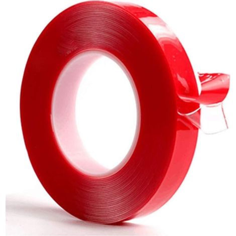 Ruban adhésif double face transparent en acrylique PET de 3 m de long, 10 mm de large et 1 mm d'épaisseur, résistant à la chaleur, pour ruban LED 220 V jusqu'à 14 mm de diamètre. (1/4)