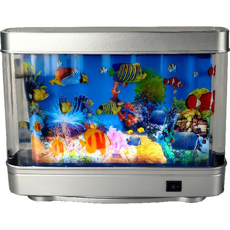Lampe d'aquarium tropicale artificielle, veilleuse d'aquarium, lampe de table LED dynamique Océan virtuel, lampe de chambre
